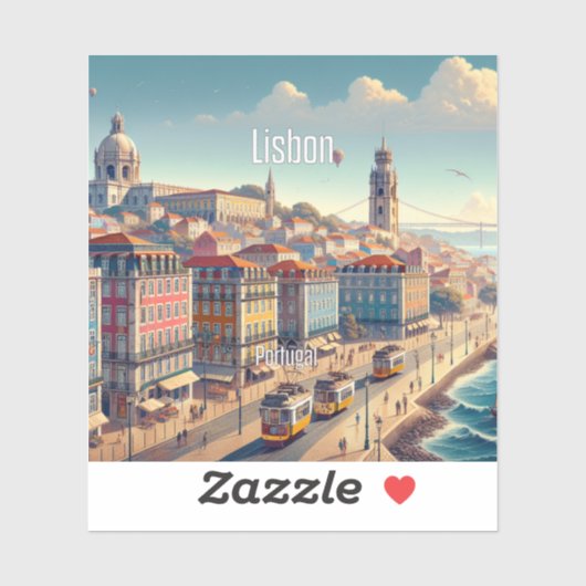 Lissabon Portugal 3 inch Vinyl Sticker (Vel)