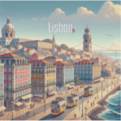 Lissabon Portugal 3 inch Vinyl Sticker (Voorkant)