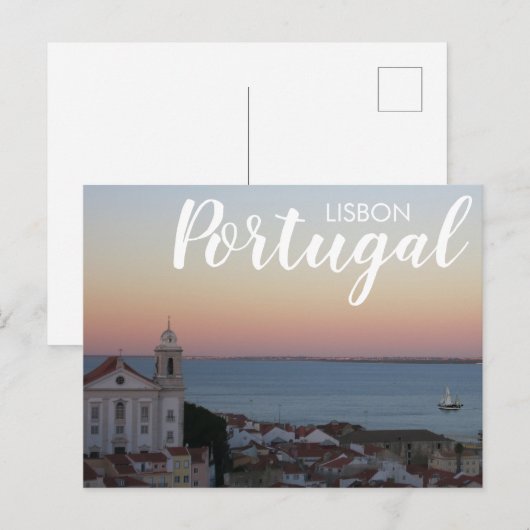 Lissabon Portugal Alfama Sunset Briefkaart (Voorkant / Achterkant)