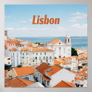 Lissabon Portugal Atlantische stranden Roofs Poster