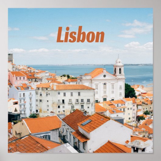 Lissabon Portugal Atlantische stranden Roofs Poster (Voorkant)