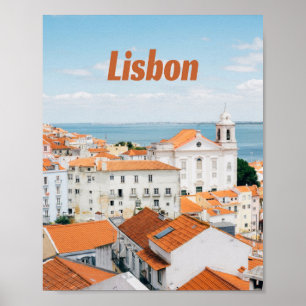 Lissabon Portugal Atlantische stranden Roofs Poster