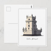 Lissabon Portugal Belem Tower Briefkaart (Voorkant / Achterkant)