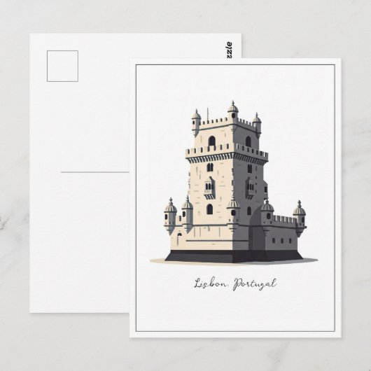 Lissabon Portugal Belem Tower Briefkaart (Voorkant / Achterkant)
