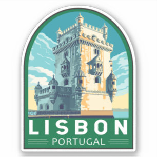 Lissabon Portugal Belem Tower Travel Retro Embleem Sticker