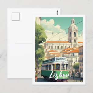 Lissabon Portugal Beroemde Reisplaats Briefkaart