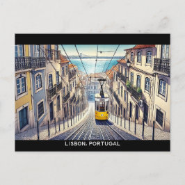 Lissabon Portugal Bica kabelspoorweg Briefkaart