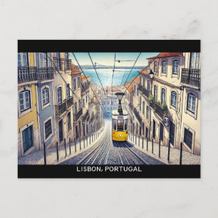 Lissabon Portugal Bica kabelspoorweg Briefkaart