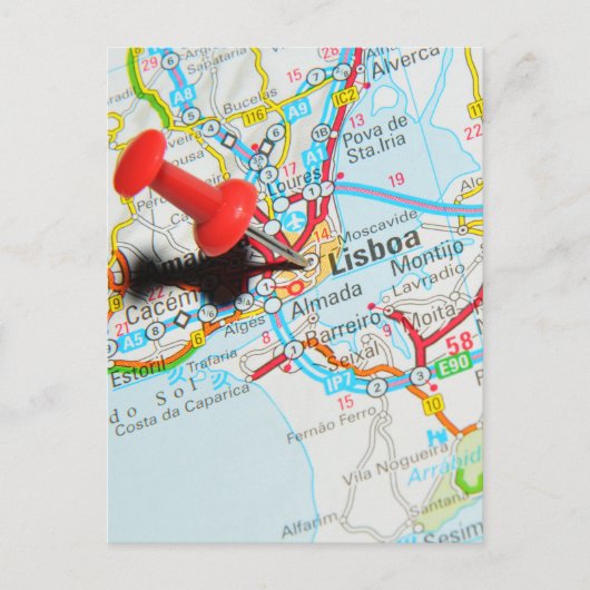 Lissabon, Portugal Briefkaart (Voorkant)