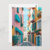Lissabon Portugal Briefkaart (Voorkant / Achterkant)