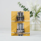 Lissabon Portugal briefkaart gele wandreizen (Staand voorkant)