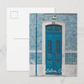 Lissabon Portugal briefkaart voor blauw reizen (Voorkant / Achterkant)