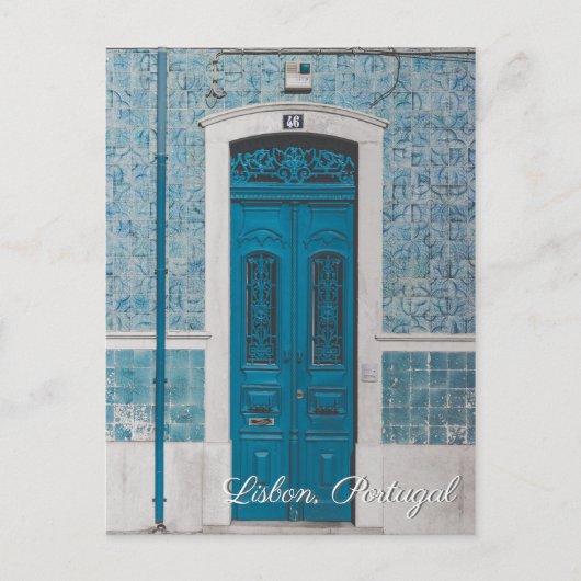 Lissabon Portugal briefkaart voor blauw reizen (Voorkant)