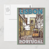 Lissabon Portugal briefkaart voor reizen (Voorkant / Achterkant)