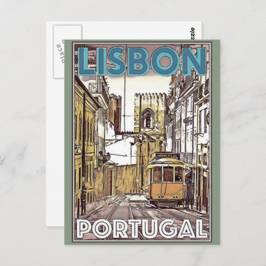 Lissabon Portugal briefkaart voor reizen (Voorkant / Achterkant)