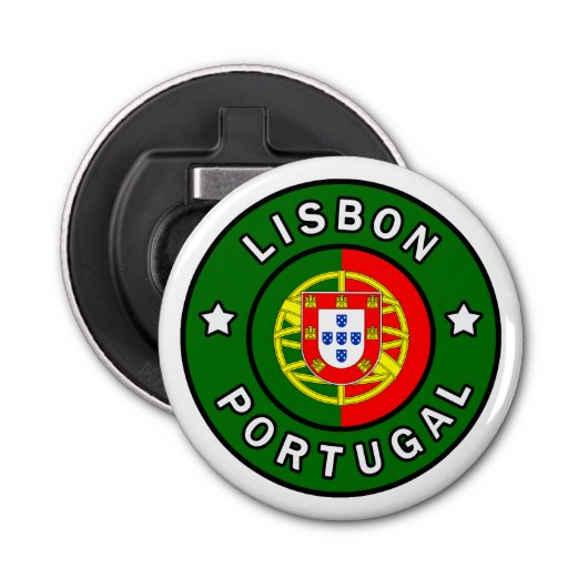 Lissabon Portugal Button Flesopener (Voorkant)