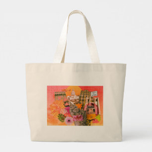 Lissabon Portugal collage Grote Tote Bag