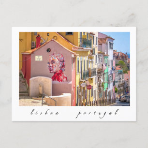 Lissabon, Portugal, Colorful Mural, Briefkaart
