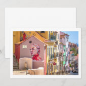 Lissabon, Portugal, Colorful Mural, Note Kaart Notitiekaartje (Voorkant / Achterkant)