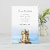 Lissabon Portugal Destination Wedding Save The Date (Staand voorkant)
