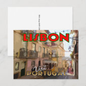 Lissabon, Portugal Een kaart van serie Bezoek... (Voorkant / Achterkant)