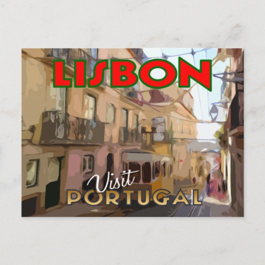 Lissabon, Portugal Een kaart van serie Bezoek... (Voorkant)