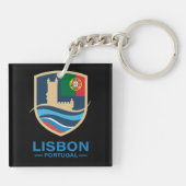 Lissabon Portugal Europa Sleutelhanger (Achterkant)