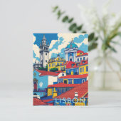 Lissabon Portugal Europa Travel Art Keepsake Briefkaart (Staand voorkant)