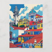 Lissabon Portugal Europa Travel Art Keepsake Briefkaart (Voorkant)