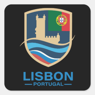 Lissabon Portugal Europa Vierkante Sticker