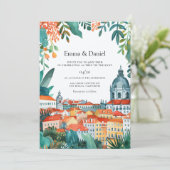 Lissabon Portugal Europese Bestemming Trouwen Kaart (Staand voorkant)