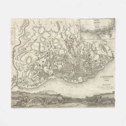 Lissabon, Portugal Fleece Deken (Voorkant (Horizontaal))