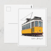 Lissabon Portugal gele tram Briefkaart (Voorkant / Achterkant)