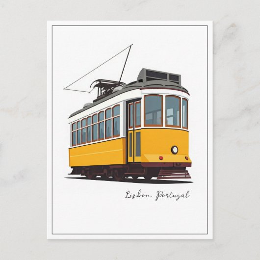 Lissabon Portugal gele tram Briefkaart (Voorkant)