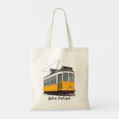 Lissabon Portugal gele tram Tote Bag (Achterkant)