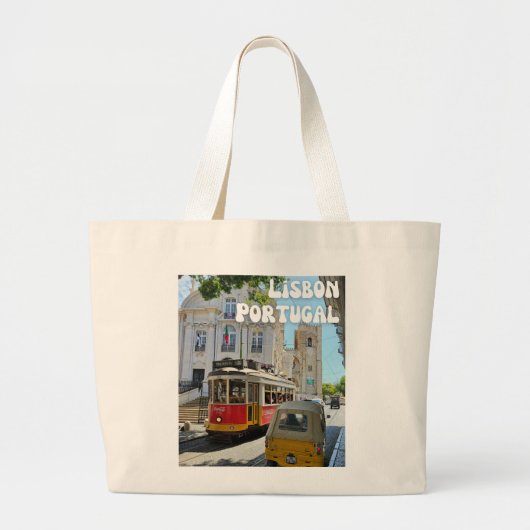 Lissabon, Portugal Grote Tote Bag (Voorkant)