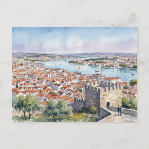 Lissabon Portugal Kasteel Uitzicht Reis Briefkaart