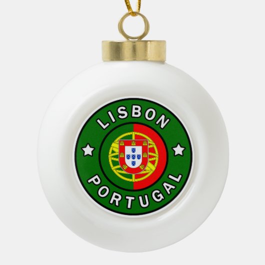 Lissabon Portugal Keramische Bal Ornament (Voorkant)