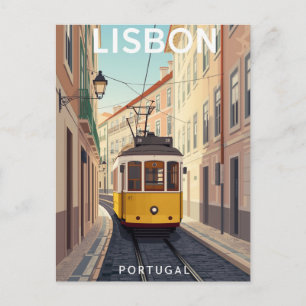 Lissabon Portugal Klassieke Tram 28 Retro Briefkaart
