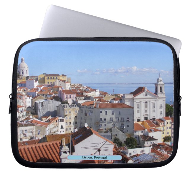 Lissabon, Portugal Laptop Sleeve (Voorkant)