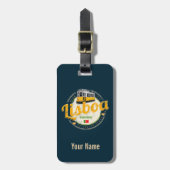 Lissabon Portugal met de  Souvenir van Retro Tram Bagagelabel (Voorkant verticaal)