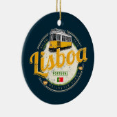 Lissabon Portugal met de  Souvenir van Retro Tram Keramisch Ornament (Rechts)