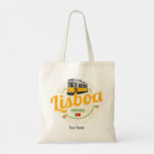 Lissabon Portugal met de  Souvenir van Retro Tram Tote Bag