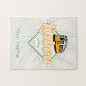 Lissabon Portugal met  feestdag met Retro Tram Legpuzzel (Horizontaal)