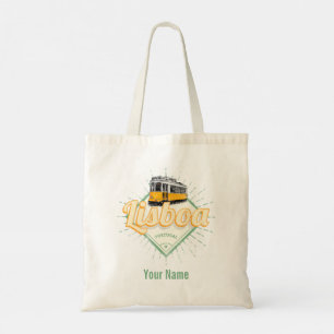 Lissabon Portugal met feestdag met Retro Tram Tote Bag
