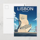 Lissabon Portugal Monument van de Discoveries Briefkaart (Voorkant / Achterkant)