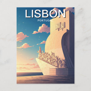 Lissabon Portugal Monument van de Discoveries Zons Briefkaart