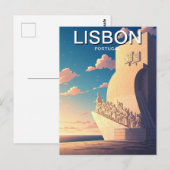 Lissabon Portugal Monument van de Discoveries Zons Briefkaart (Voorkant / Achterkant)