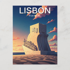 Lissabon Portugal Monument van de Discoveries Zons Briefkaart
