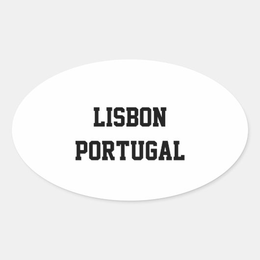 Lissabon Portugal ovale stickers (Voorkant)